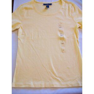 Karen Scott Womens Yellow Short Sleeve Scoop Neck T-Shirt PS Petite Smal…